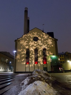 The illuminated factory