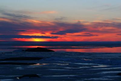 April 15: Icy sunset