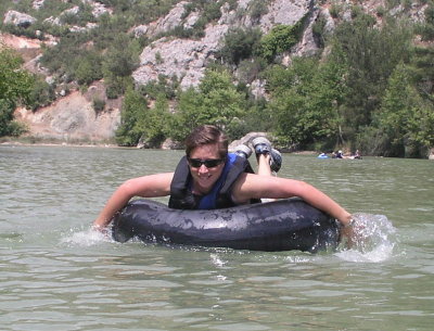 Lisa shows off her butterfly stroke - I don't think Michael Phelps has anything to worry about.