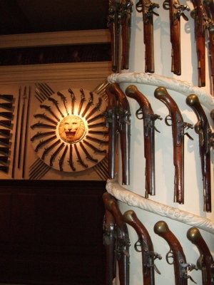 The armory in the White Tower was a work of art--even the sun design was done with weapons.