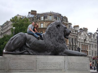 Large lion at Trafalgar Square