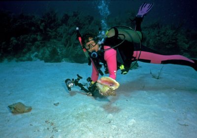 Jennifer with a Queen Conch