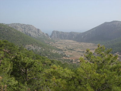 This is another valley on our way home.  There is an interesting gap in the mountains, with the Med beyond.