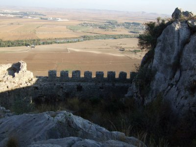 One of the castle walls--classic ramparts.