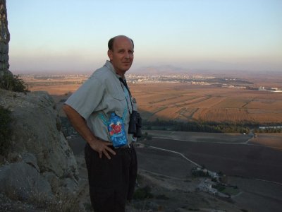 Bob looking over the farmland