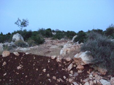 A pile of dirt was bulldozed in front of an old Roman Road.  There are ruins at the top--we'll save this for another day!