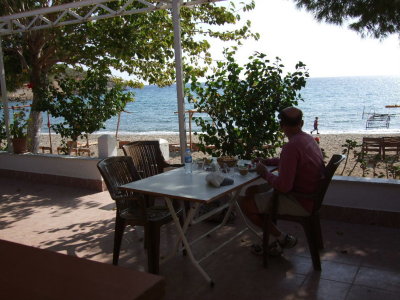 Our morning breakfast table.  We had a typical Turkish breakfast with an unbeatable view.