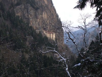 The monastery from the road--we hiked the steep hill below the monastery to get there