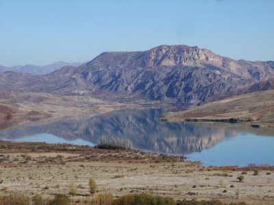 The desolate landscape will soon be green from irrigation.