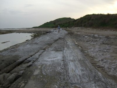 Natural rock formations along the beach