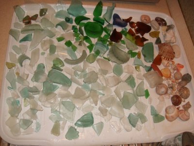 Our treasure trove of sea glass and seashells