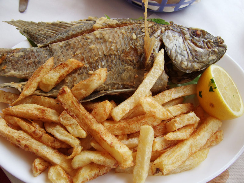 the is the famous St Peters fish, only served around Sea of Galilee, usually served deep fried