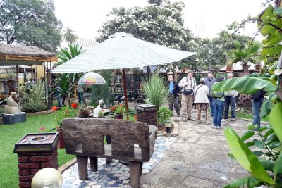 the garden of the restaurant
