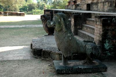 lions guarding at the front steps