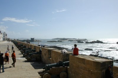 lined with a collection of European brass cannons from the 18th/19th centuries