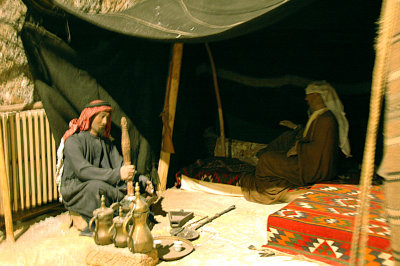 a Bedouin goat-hair tent complete with tools