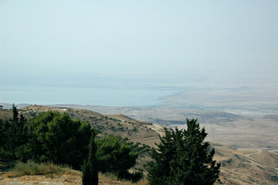 a glimpse of Dead Sea through the mist