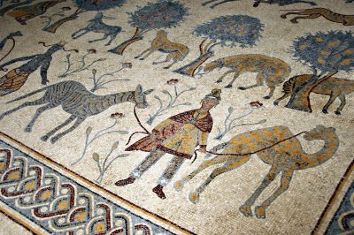mosaics of various types of animals