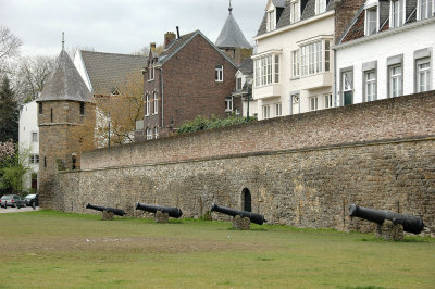 Fortifications - the remains of the 13th century ramparts and fortifications are across the Mass in the new Ceramique district