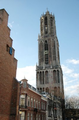 the Gothic Domtoren - a Gothic masterpiece and one of the tallest towers (112 m) in the Netherlands