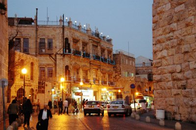 Jaffa Gate entrance to Old City in the early evening