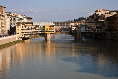 The Arno river and Ponte Vecchio