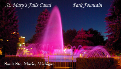 Soo Locks Fountain   (purple)