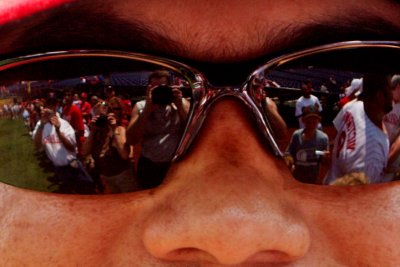 Reflection of us in Sunglasses