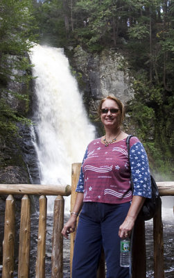 Joann in Front of Main Falls