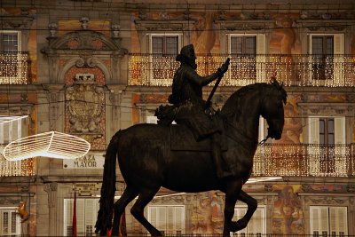 Madrid - Plaza Mayor with Christmas lights