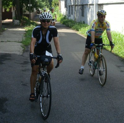 Trudy, Glen on bike trail (Photo by John C.)