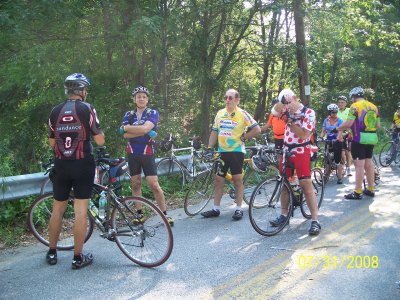 Group stopped on Plum Brook Rd (Photo by Joe C.)