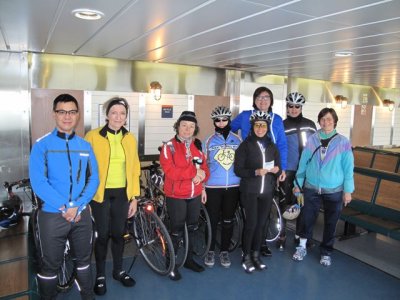 Levi, Ingrid, Linda, Trudy, Rachel, Sandy, Ron, and Jan on the Staten Island ferry