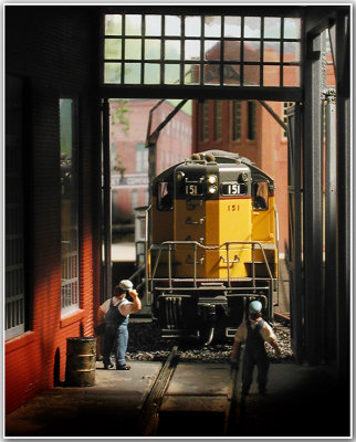 A GP-9 Entering The Roundhouse