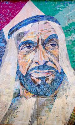 This Portrait of H.H.Skeikh zayed is made of 77,000 UAE stamps.