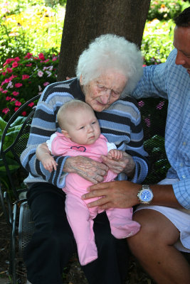 Aubri and her great, great gram.
