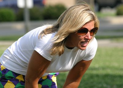 Little League Mom Shouting Encouragement