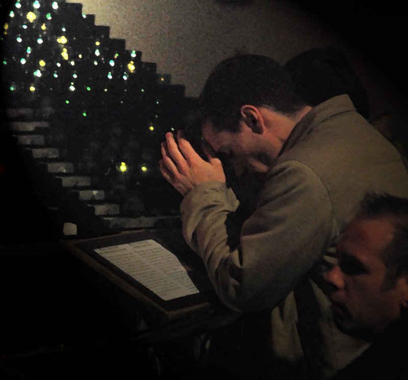 Deep in his prayer...
