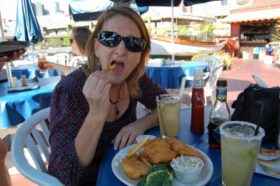 Fish & Chips and a cool margarita