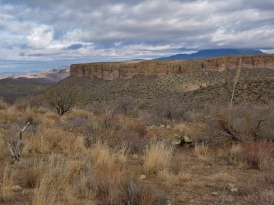 Four Peaks shrouded in clouds