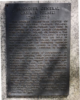 General Pulaski Memorial Plaque