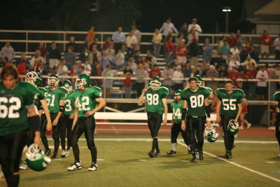 The Saints leaving the field after a hard fought game