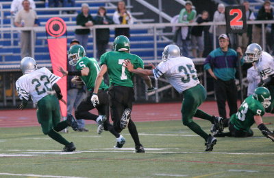 Evan Tripicco running for a 1st down