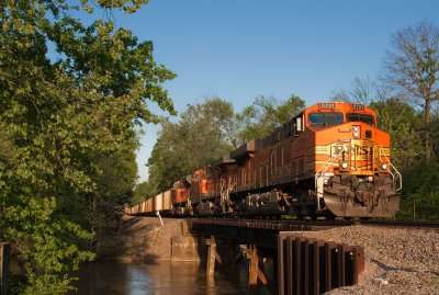 Train 737 crosses the Patoka River