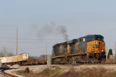 NB stack train gets a signal at Claremont Ave and proceeds north out of Howell Yard.