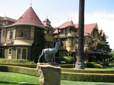 Stag Statue and House