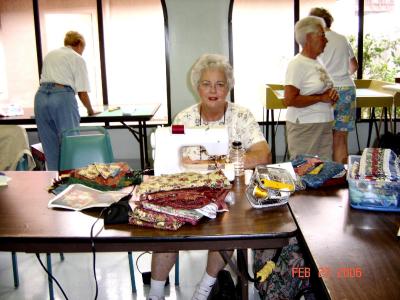 THIS IS A PICTURE OF ME  IN THE SANDOLLARS QUILT CLUB PORT ISABEL TX