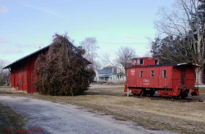 Chicago, Burlington & Quincy Depot & caboose, La Moille, Illinois.jpg