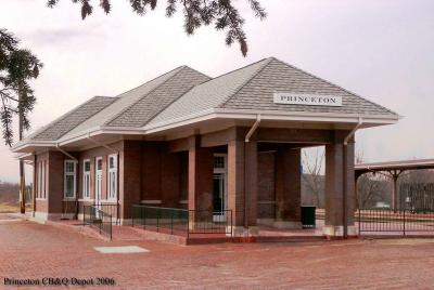 Chicago, Burlington & Quincy Depot, front, Princeton, Illinois