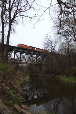 BNSF Coal Train on Bureau Creek Bridge .JPG